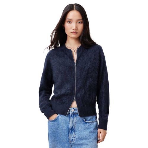 AllSaints Rebel Zip Up Cashmere Cardigan